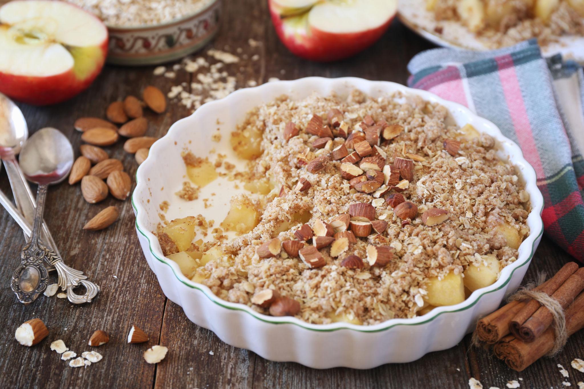 Crumble aux pommes et amandes