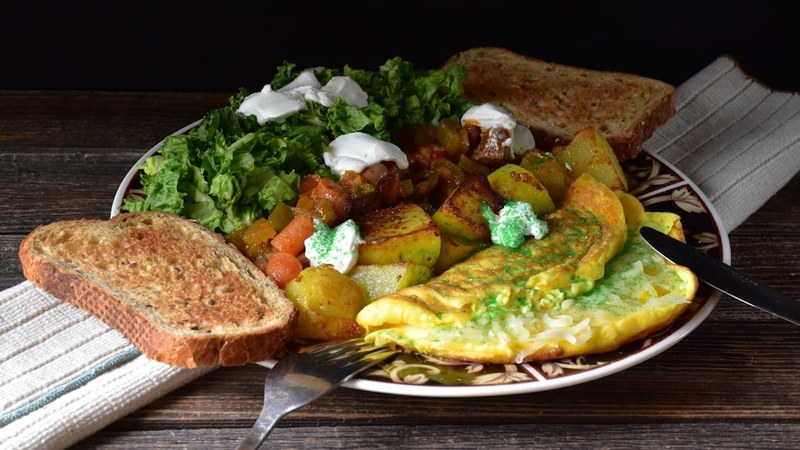 Omelette végétarienne légumes grillés chèvre