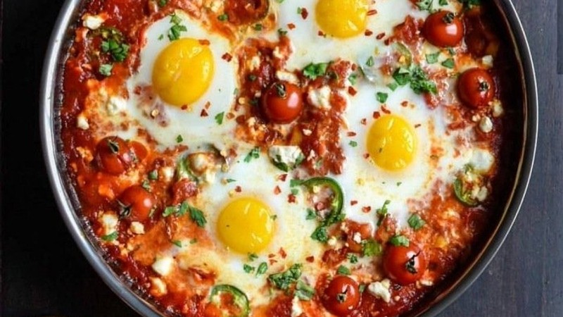 Shakshuka poivrons tomates œufs