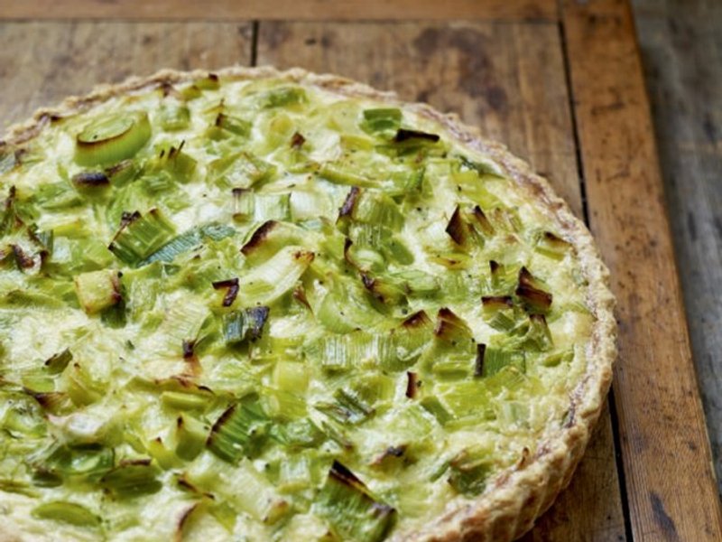 Tarte aux poireaux chèvre noix