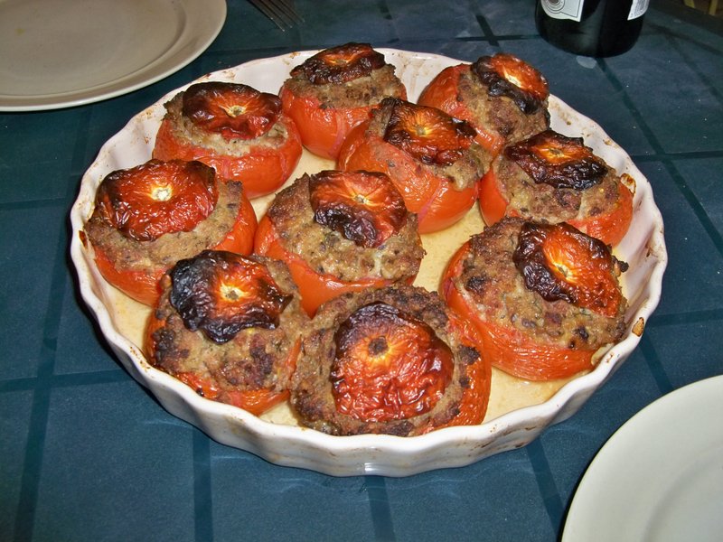 Tomates farcies viande riz maison