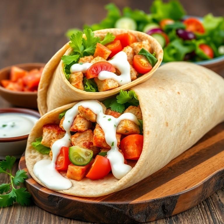 Wrap poulet crudités